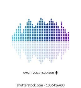 Smart-Audio-Wave-Equalizer-Design, Vektorgrafik auf weißem Hintergrund