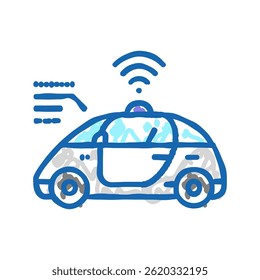 smart auto self vehicle doodle icon sketch vector. smart auto self vehicle sign. isolated symbol illustration