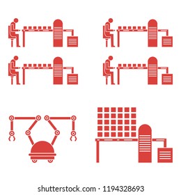 Smart automatic robotic production line. Replacement of people with robotic mechanisms on the conveyor. Development of artificial intelligence.