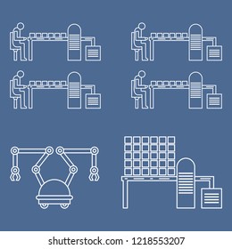 Smart automatic robotic production line. Replacement of people with robotic mechanisms on the conveyor. Development of artificial intelligence.