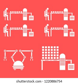 Smart automatic robotic production line. Replacement of people with robotic mechanisms on the conveyor. Development of artificial intelligence.