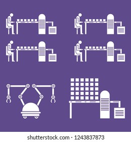 Smart automatic robotic production line. Replacement of people with robotic mechanisms on the conveyor. Development of artificial intelligence.