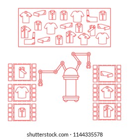 Smart automatic robotic sorting of clothes. Replacement of people with robotic mechanisms. Development of artificial intelligence.