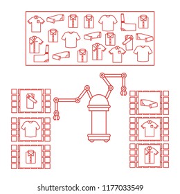 Smart automatic robotic sorting of clothes. Replacement of people with robotic mechanisms. Development of artificial intelligence.
