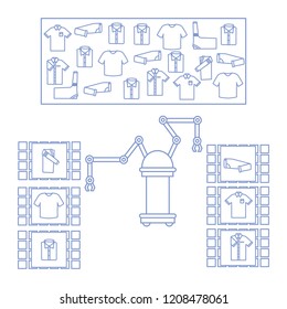 Smart automatic robotic sorting of clothes. Replacement of people with robotic mechanisms. Development of artificial intelligence.