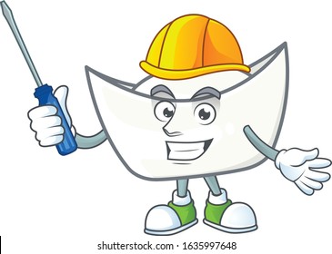 Smart automotive chinese white ingot in cartoon character style