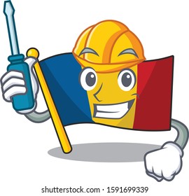 Smart automotive flag chad Scroll presented in cartoon character design