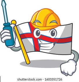 Smart automotive flag faroe island Scroll presented in cartoon character design