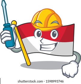 Smart automotive flag monaco Scroll presented in cartoon character design
