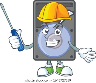 Smart automotive hard disk in cartoon character style