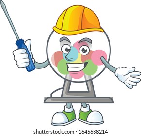 Smart automotive lottery machine ball in cartoon character style