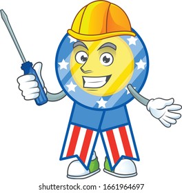 Smart automotive USA medal in cartoon character style