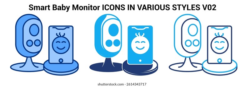 Smart Baby Monitor icon represented by Smart Baby Monitor Blue, Dualline, Dualtone style.