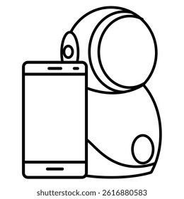 Smart Baby Monitor icon represented by Automatic Baby Monitor Line style.