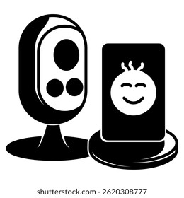 Smart Baby Monitor icon represented by Smart Baby Monitor Black Filled style.