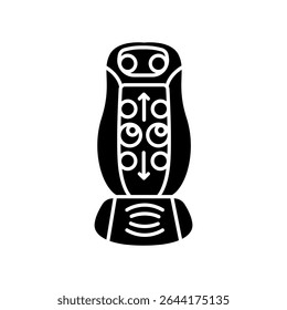 smart back massager ícone plano preto para projetos digitais e de impressão.  Ícones mínimos de limpeza para aplicativos e sites. Ícones simples modernos para UI UX e branding