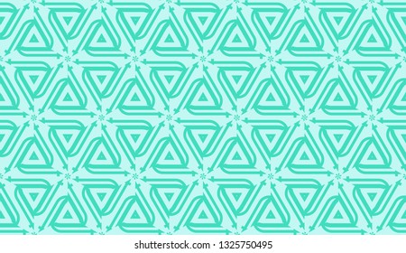 Smart background with decorative triangles layot. Vector illustration. Blue, turquoise color . Decorative design for you idea. Seamless.