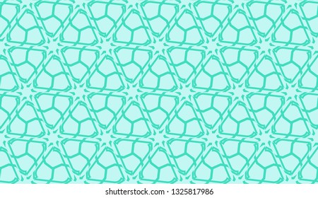 Smart background with decorative triangles layot. Vector illustration. Blue, turquoise color . Decorative design for you idea. Seamless.