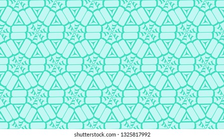 Smart background with decorative triangles layot. Vector illustration. Blue, turquoise color . Decorative design for you idea. Seamless.