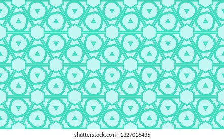 Smart background with decorative triangles layot. Vector illustration. Blue, turquoise color . Decorative design for you idea. Seamless.