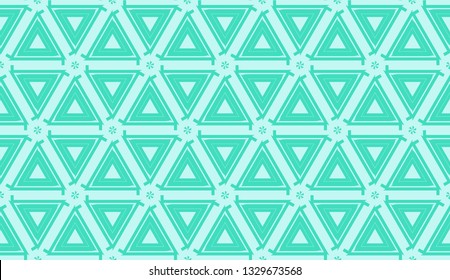 Smart background with decorative triangles layot. Vector illustration. Blue, turquoise color . Decorative design for you idea. Seamless.