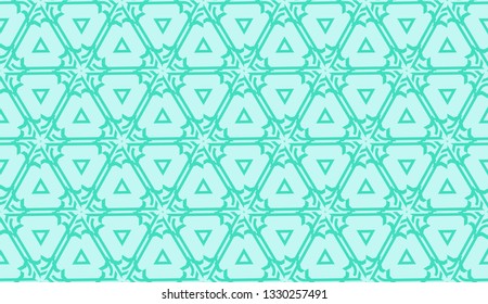Smart background with decorative triangles layot. Vector illustration. Blue, turquoise color . Decorative design for you idea. Seamless.