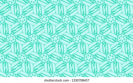 Smart background with decorative triangles layot. Vector illustration. Blue, turquoise color . Decorative design for you idea. Seamless.