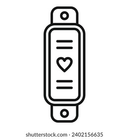 Smart band data icon outline vector. Sport data network. Web healthcare