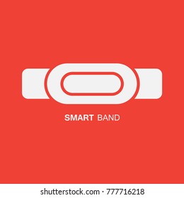 Smart band flat icon, vector. Isolated on White Background. Illustration.