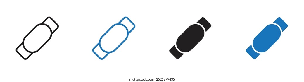 Smart band icon linear graphics set vector in black