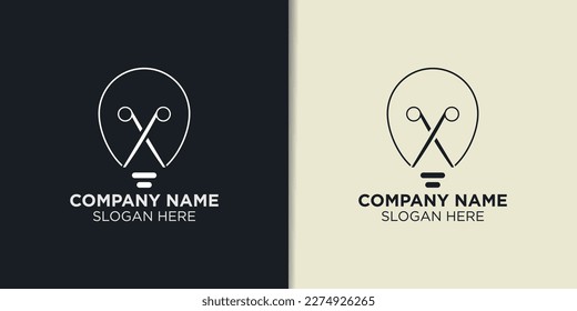 smart barbershop logo design vector, haircut logo template