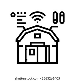 smart barn agri tech line icon vector. smart barn agri tech sign. isolated contour symbol black illustration