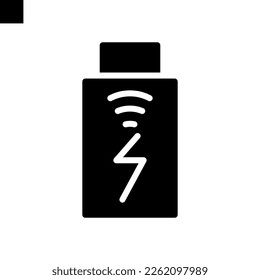 smart battery icon glyph style vector