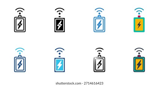 smart battery icons set multiple style vector collection. 
