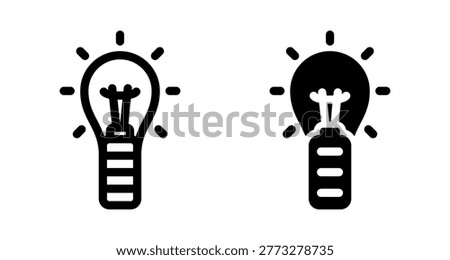 Smart Battery Light Bulb Icon: Innovative Energy Storage Power Solution Glyph Vector illustration