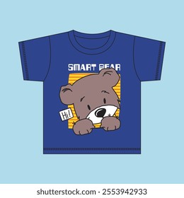 the smart bear design cartoon vector illustration