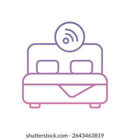 Smart Bed Icon vector stock illustration