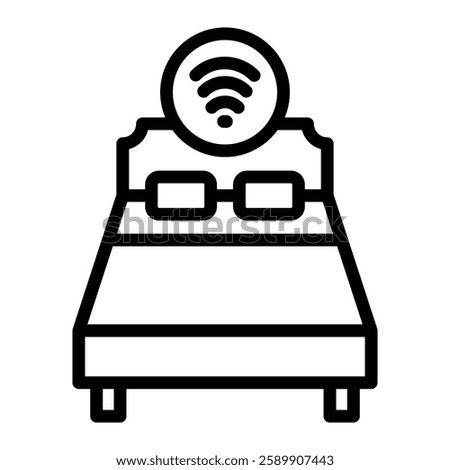 Smart Bed Vector Line Icon Design For Persoanl And Commercial Use