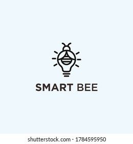 smart bee logo. bee icon