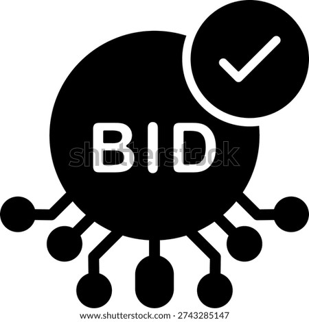 Smart Bidding Black Icon Design