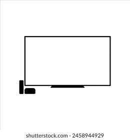 Smart big led tv silhouette isolated on white background. Led tv icon vector illustration design.