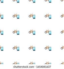 Smart bike icon pattern seamless isolated on white background. Editable flat Smart bike icon. Smart bike icon pattern for web and mobile.
