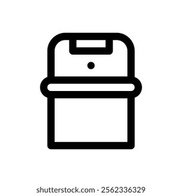 Smart bin. Editable stroke vector icon.