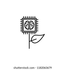 Smart bio, natural smart brain icon. Element of artificial intelligence icon for mobile concept and web apps. Thin line Smart bio, natural smart brain icon can be used for web on white background
