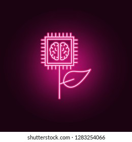 Smart bio, natural smart brain icon. Elements of artificial in neon style icons. Simple icon for websites, web design, mobile app, info graphics