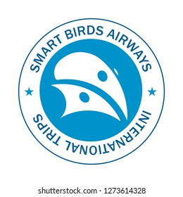 Smart Birds airways Logo, The head is a symbol of intelligence. The modern world needs smart ideas. 