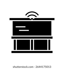 ícone de smart blinds preto plano para projetos digitais e de impressão.  Ícones mínimos de limpeza para aplicativos e sites. Ícones simples modernos para UI UX e branding