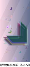 smart board among arrows vector background, idea with brilliant kit