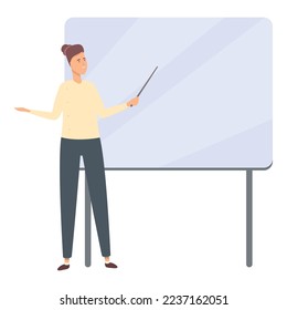 Smart board education icon cartoon vector. People work. Office digital