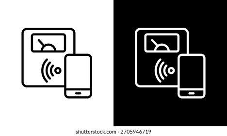 Diseño de conjunto de iconos blancos de escala de cuerpo inteligente